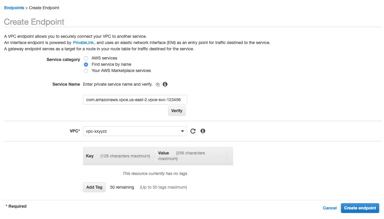 Search for the service using the service name in Step 3.